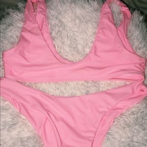 pink high-cut bikini